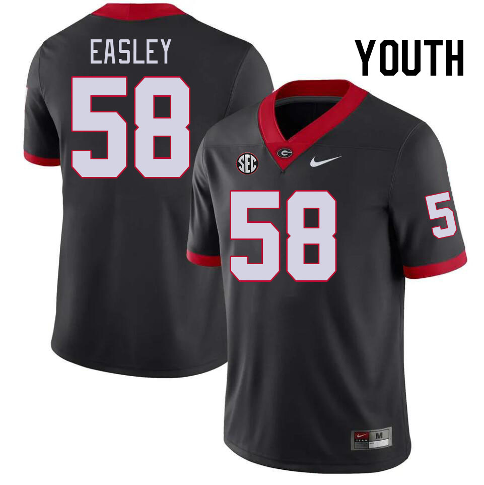 Youth #58 Marques Easley Georgia Bulldogs College Football Jerseys Stitched-Black